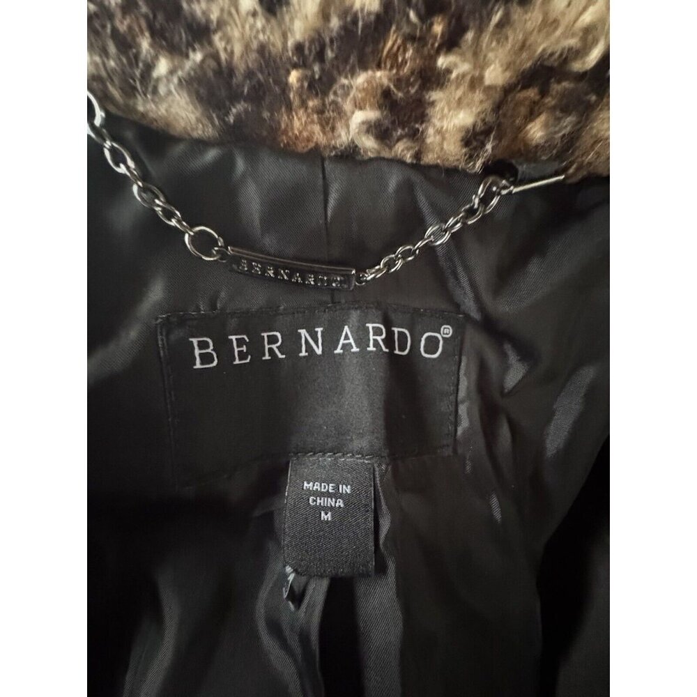 Bernardo Women Faux Fur Coat,‎ Animal Print Double Breasted w Collar Size M - Picture 7 of 8